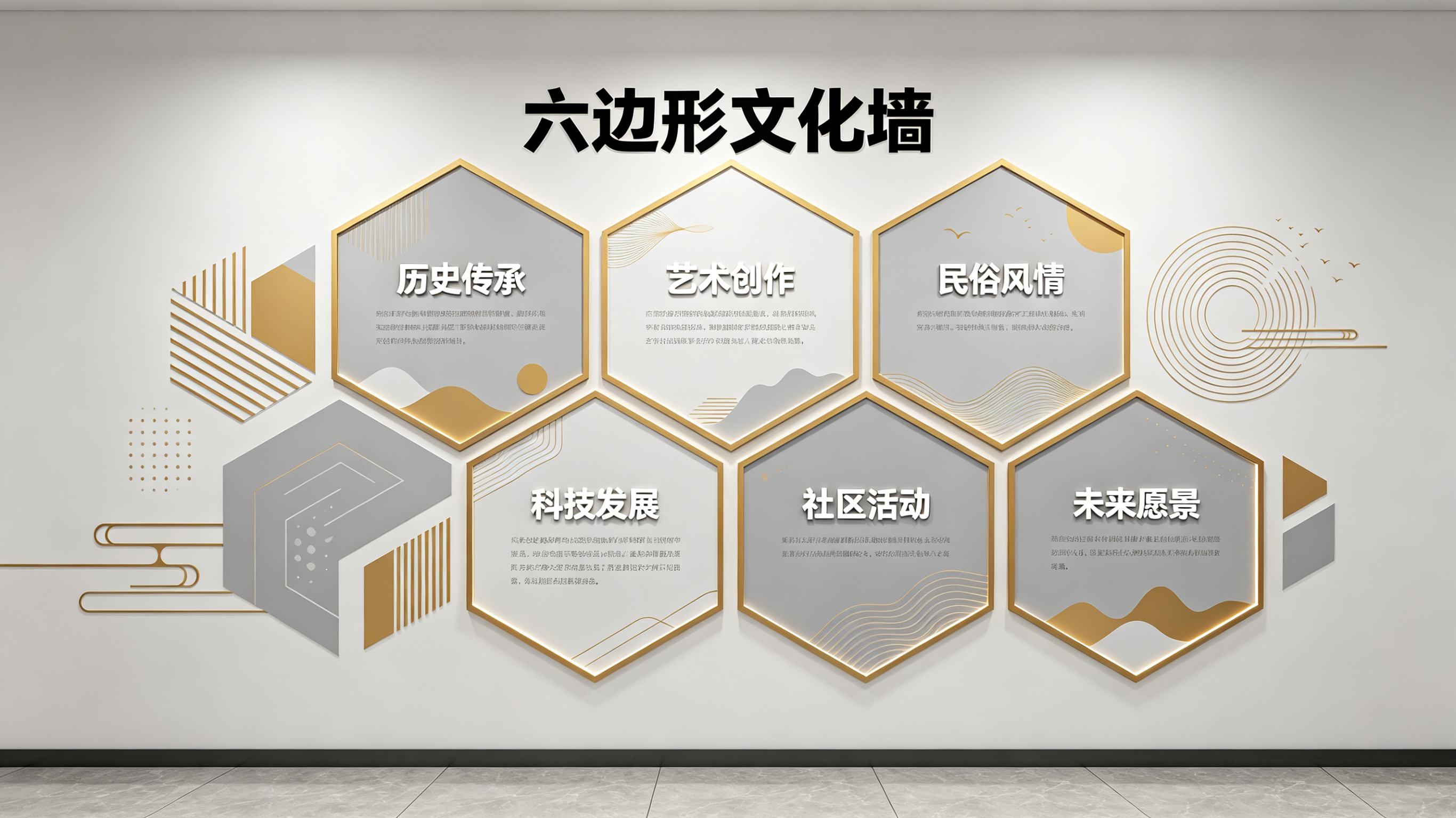 东阳企业文化墙 | 六边形信息美学
